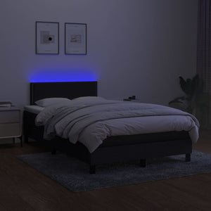 Letto a Molle con Materasso e LED Nero 120x200cm in Tessuto cod mxl 63997