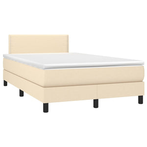 Letto a Molle con Materasso e LED Crema 120x200cm in Tessuto cod mxl 54703