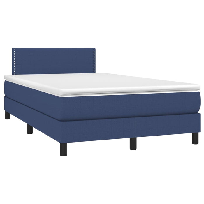 Letto a Molle con Materasso e LED Blu 120x200cm in Tessuto 3133067