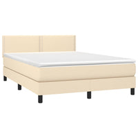 Letto a Molle con Materasso e LED Crema 140x200 cm in Tessuto cod mxl 54356