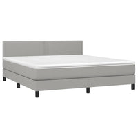 Letto a Molle Materasso e LED Grigio Chiaro 160x200 cm Tessuto 3133085