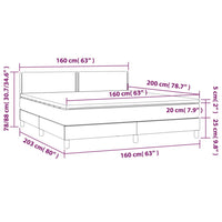 Letto a Molle con Materasso e LED Nero 160x200 cm in Tessuto cod mxl 35743