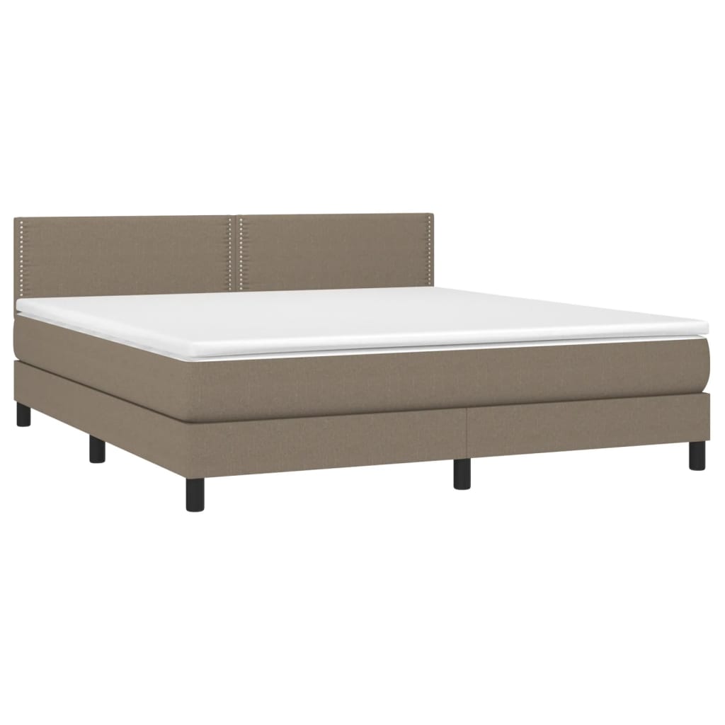 Letto a Molle con Materasso e LED Tortora 160x200 cm in Tessuto cod mxl 34372