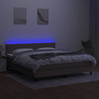 Letto a Molle con Materasso e LED Tortora 160x200 cm in Tessuto cod mxl 34372