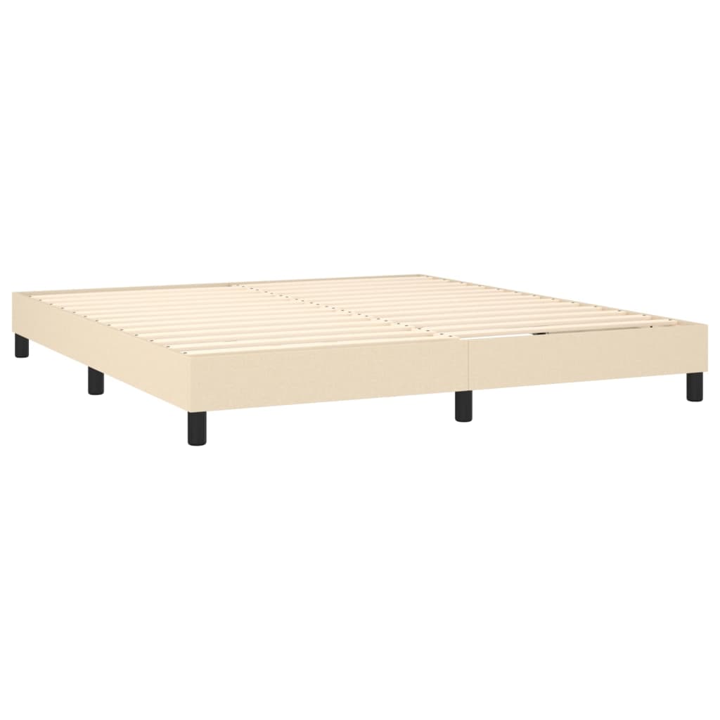 Letto a Molle con Materasso e LED Crema 160x200 cm in Tessuto cod mxl 35745