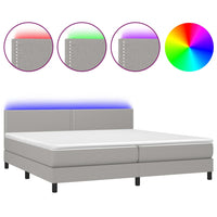 Letto a Molle Materasso e LED Grigio Chiaro 200x200 cm Tessuto cod mxl 56542