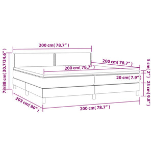 Letto a Molle Materasso e LED Marronescuro 200x200cm in Tessuto cod mxl 56424