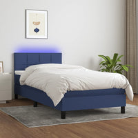 Letto a Molle con Materasso e LED Blu 80x200 cm in Tessuto cod mxl 56202