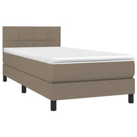 Letto a Molle con Materasso e LED Tortora 90x190 cm in Tessuto cod mxl 34348