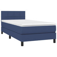 Letto a Molle con Materasso e LED Blu 90x190 cm in Tessuto 3133123