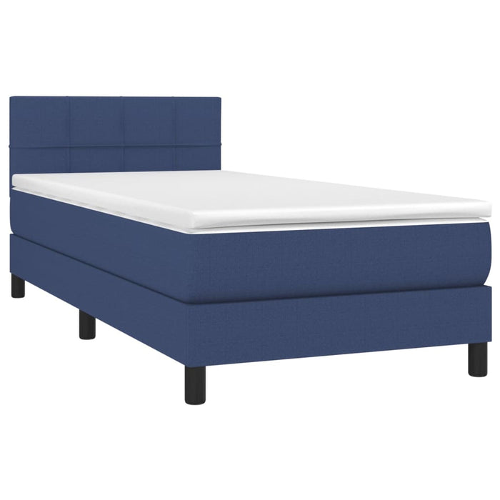 Letto a Molle con Materasso e LED Blu 90x190 cm in Tessuto 3133123