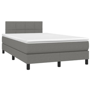 Letto a Molle Materasso e LED Grigio Scuro 120x200cm in Tessuto cod mxl 65253