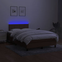 Letto a Molle Materasso e LED Marrone Scuro 120x200 cm Tessuto cod mxl 56205