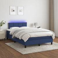 Letto a Molle con Materasso e LED Blu 120x200cm in Tessuto 3133147