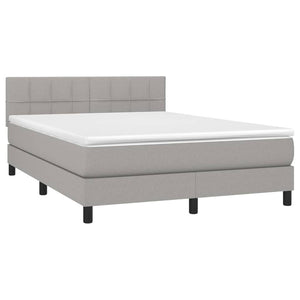 Letto a Molle Materasso e LED Grigio Chiaro 140x190 cm Tessuto 3133149