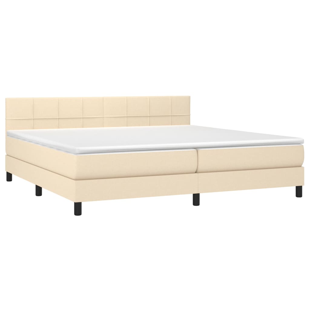 Letto a Molle Materasso e LED bianco 200x200cm in Tessuto 3133186