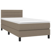 Letto a Molle con Materasso e LED Tortora 90x190 cm in Tessuto cod mxl 34705