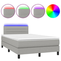 Letto a Molle Materasso e LED Grigio Chiaro 120x200 cm Tessuto cod mxl 62795