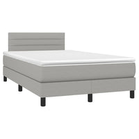 Letto a Molle Materasso e LED Grigio Chiaro 120x200 cm Tessuto cod mxl 62795