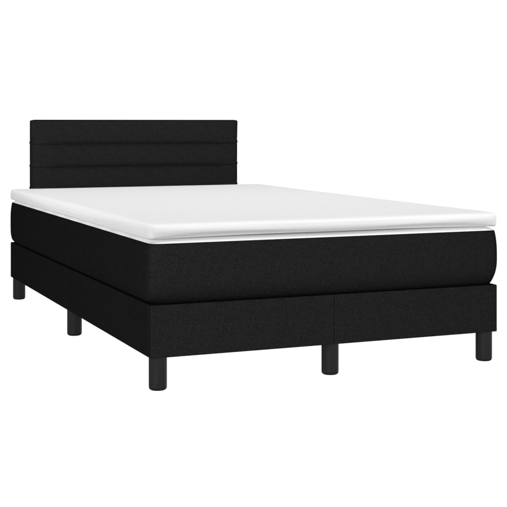 Letto a Molle con Materasso e LED Nero 120x200cm in Tessuto cod mxl 60261