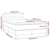 Letto a Molle con Materasso e LED Tortora 120x200cm in Tessuto cod mxl 57716