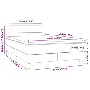 Letto a Molle con Materasso e LED Tortora 120x200cm in Tessuto cod mxl 57716