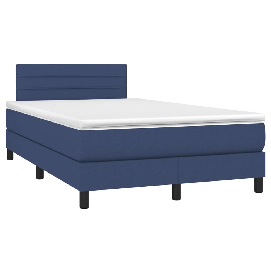 Letto a Molle con Materasso e LED Blu 120x200cm in Tessuto 3133227