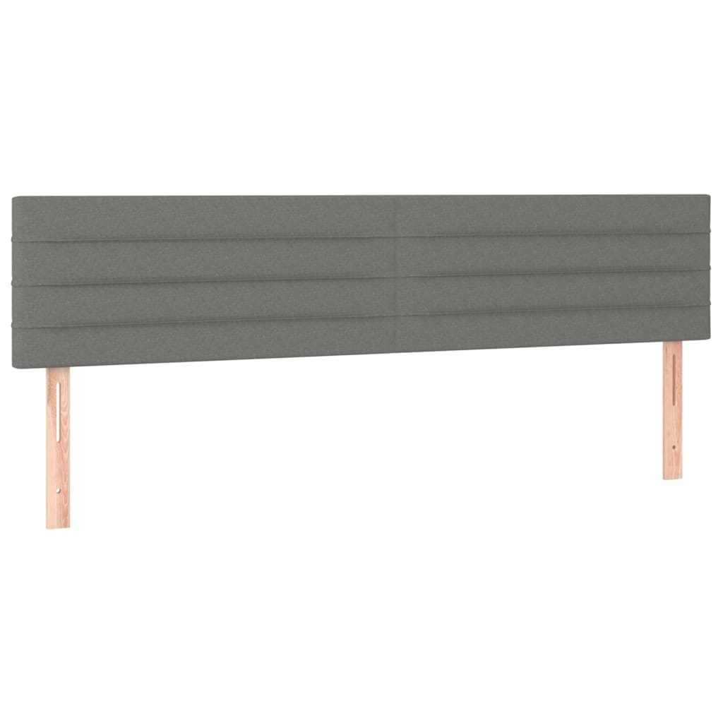 Letto a Molle Materasso e LED Grigio Scuro 160x200cm in Tessuto 3133246