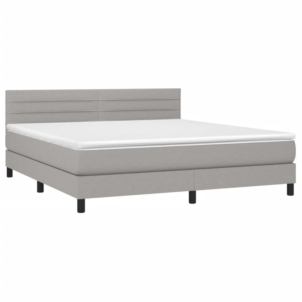 Letto a Molle Materasso e LED Grigio Chiaro 180x200 cm Tessuto cod mxl 64454