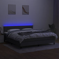 Letto a Molle Materasso e LED Grigio Scuro 180x200cm in Tessuto cod mxl 62627