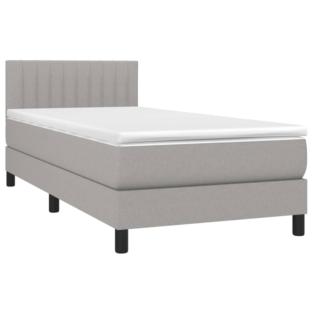 Letto a Molle Materasso e LED Grigio Chiaro 90x190 cm Tessuto 3133277