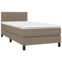 Letto a Molle con Materasso e LED Tortora 90x190 cm in Tessuto cod mxl 35554