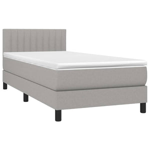 Letto a Molle Materasso e LED Grigio Chiaro 90x200 cm Tessuto 3133285