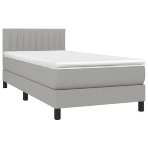 Letto a Molle Materasso e LED Grigio Chiaro 100x200 cm Tessuto 3133293