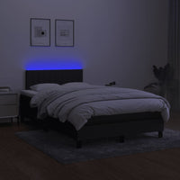 Letto a Molle con Materasso e LED Nero 120x200cm in Tessuto 3133303