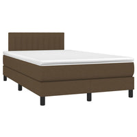 Letto a Molle Materasso e LED Marrone Scuro 120x200 cm Tessuto 3133304