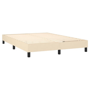 Letto a Molle con Materasso e LED Crema 140x190 cm in Tessuto 3133314