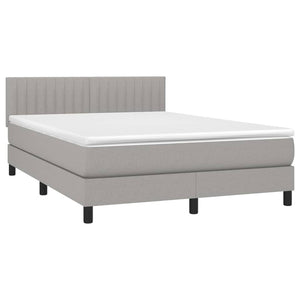 Letto a Molle Materasso e LED Grigio Chiaro 140x200 cm Tessuto cod mxl 47226