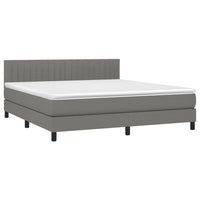 Letto a Molle Materasso e LED Grigio Scuro 160x200cm in Tessuto cod mxl 38221