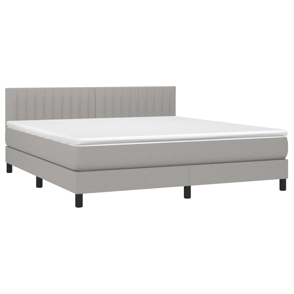 Letto a Molle Materasso e LED Grigio Chiaro 180x200 cm Tessuto cod mxl 47026