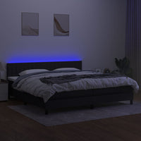 Letto a Molle Materasso e LED Nero 200x200cm in Tessuto cod mxl 59508