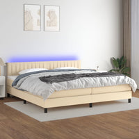 Letto a Molle Materasso e LED bianco 200x200cm in Tessuto cod mxl 65365