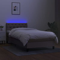 Letto a Molle con Materasso e LED Tortora 80x200 cm in Tessuto cod mxl 56230