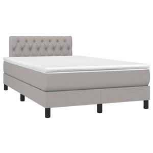 Letto a Molle Materasso e LED Grigio Chiaro 120x200 cm Tessuto cod mxl 57749