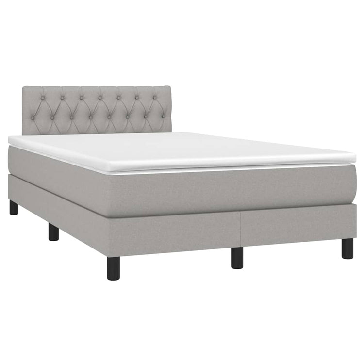 Letto a Molle Materasso e LED Grigio Chiaro 120x200 cm Tessuto cod mxl 57749