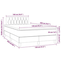 Letto a Molle Materasso e LED Grigio Chiaro 120x200 cm Tessuto cod mxl 57749