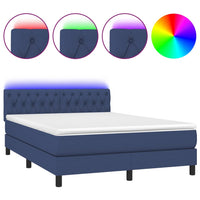 Letto a Molle con Materasso e LED Blu 140x190 cm in Tessutocod mxl 79821