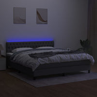 Letto a Molle Materasso e LED Grigio Scuro 160x200cm in Tessuto cod mxl 38228