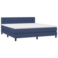 Letto a Molle con Materasso e LED Blu 160x200 cm in Tessuto cod mxl 35754