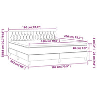 Letto a Molle con Materasso e LED Nero 180x200cm in Tessuto 3133415